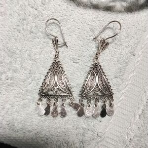 925 Sterling Sliver Dangle Earrings. Handmade in Turkey.